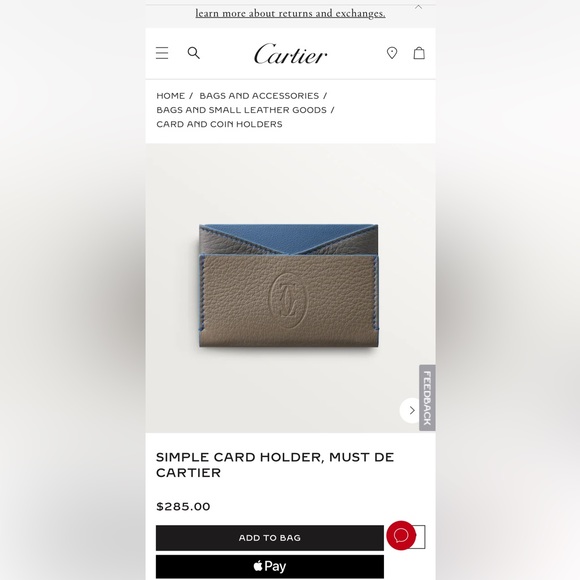 💯 Authentic 🫶🏻 Cartier Leather Card Holder - Picture 2 of 7